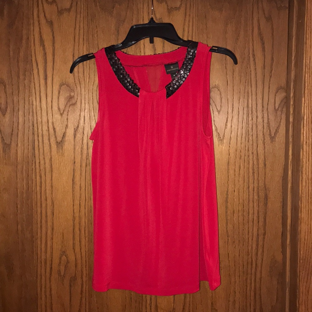 Red and black women’s tank top